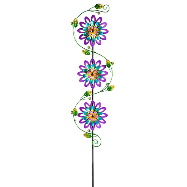 Plow & Hearth Spinning Violets Garden Stake
