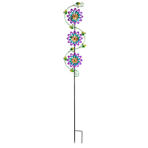 Plow & Hearth Spinning Violets Garden Stake