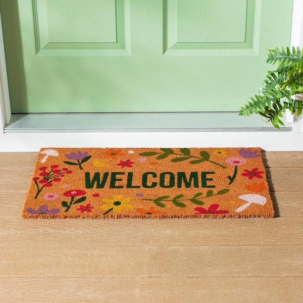 plow & hearth Spring Floral Haven Coir Mat