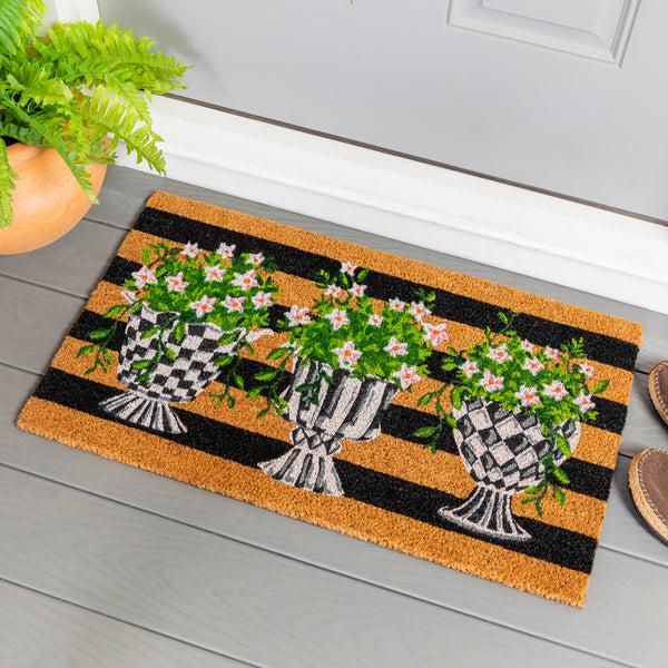 plow & hearth Spring Topiary Coir Mat