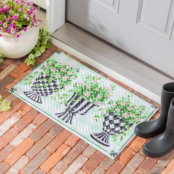 plow & hearth Spring Topiary Embossed Mat