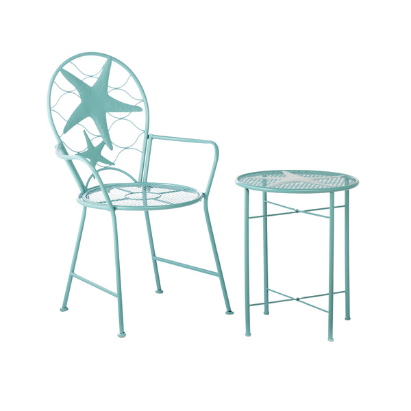 Plow & Hearth Starfish Chair And Side Table Set Of 2