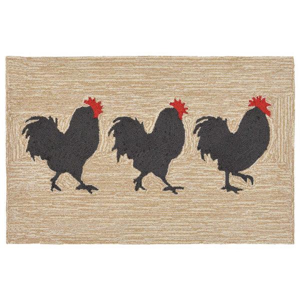 Plow & Hearth Strutting Roosters Indoor/Outdoor Rug