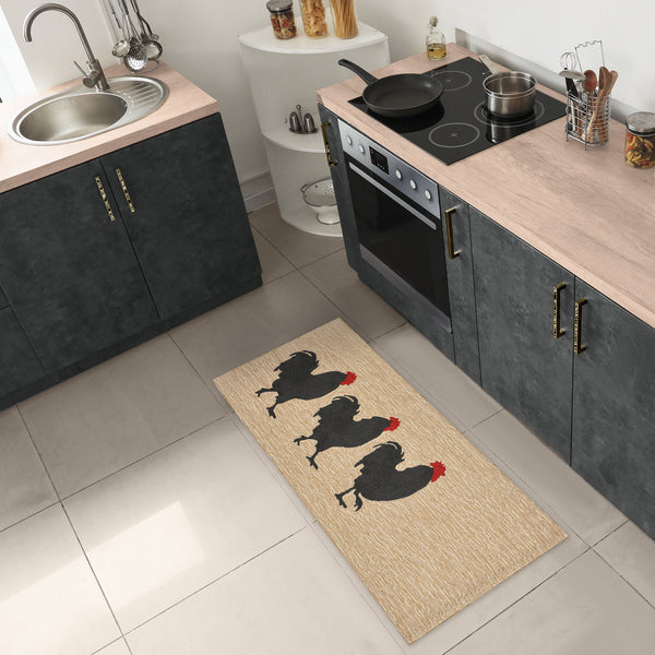 Plow & Hearth Strutting Roosters Indoor/Outdoor Rug