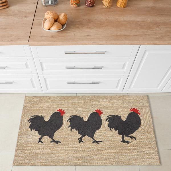 Plow & Hearth Strutting Roosters Indoor/Outdoor Rug