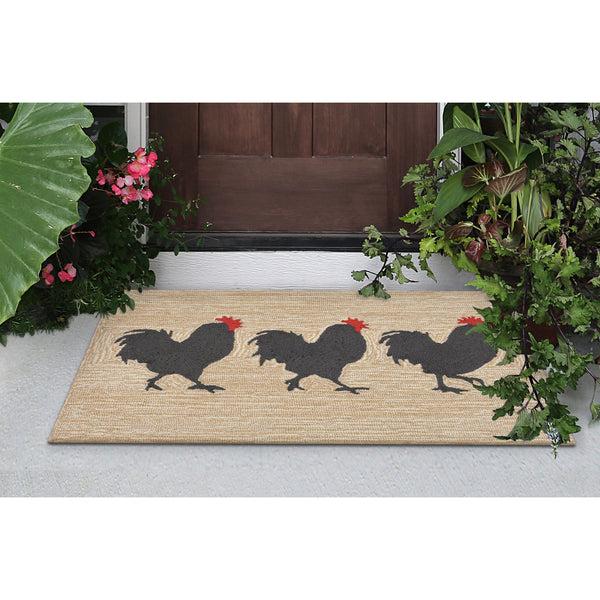 plow & hearth Strutting Roosters Indoor/Outdoor Rug