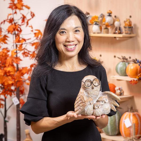 Plow & Hearth Studious Owl Statue 7"H