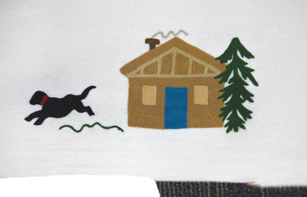 plow & hearth Summer Cabin Lab Wool Blanket