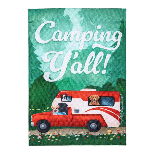 Plow & Hearth Summer Camper Burlap Garden Flag