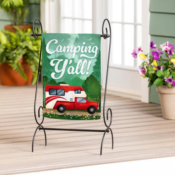 plow & hearth Summer Camper Burlap Garden Flag