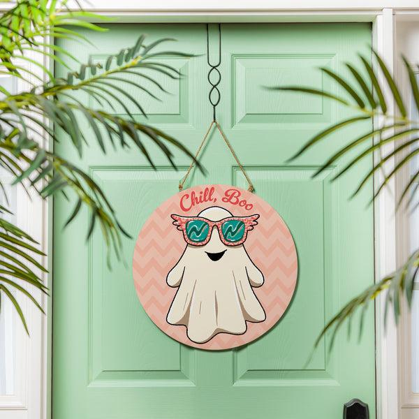 plow & hearth Summerween Chill Boo 18" Door Décor