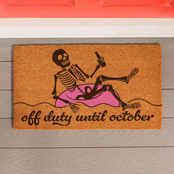 plow & hearth Summerween Off Duty Coir Mat 28"x16"