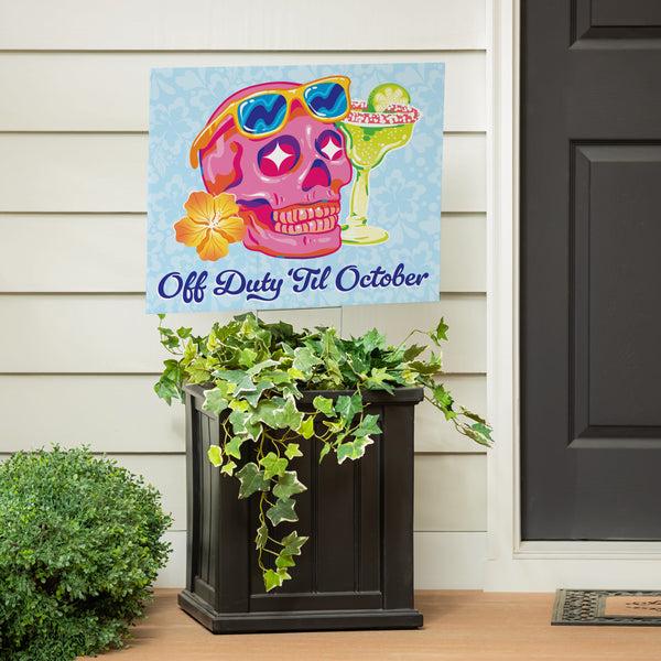 Plow & Hearth Summerween Off Duty Yard Sign 24"x18"