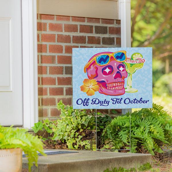 Plow & Hearth Summerween Off Duty Yard Sign 24"x18"