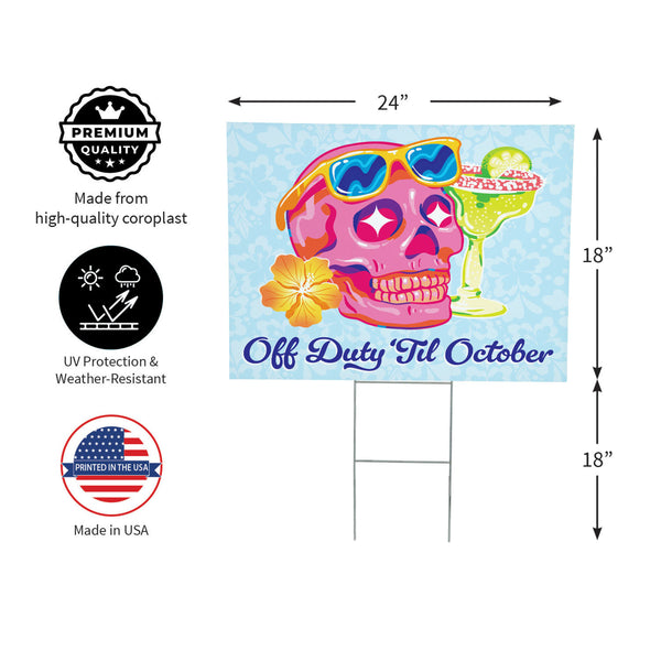 Plow & Hearth Summerween Off Duty Yard Sign 24"x18"