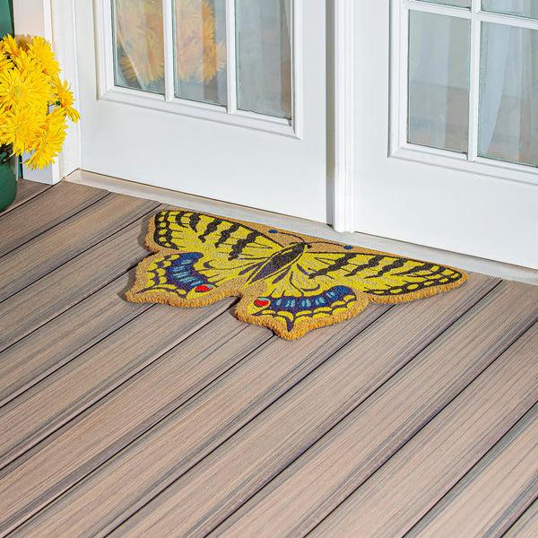 Plow & Hearth Swallowtail Butterfly Shaped Coir Mat
