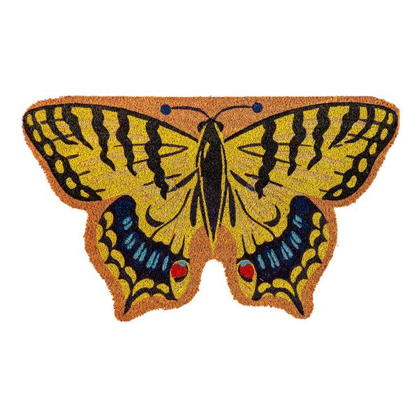 plow & hearth Swallowtail Butterfly Shaped Coir Mat