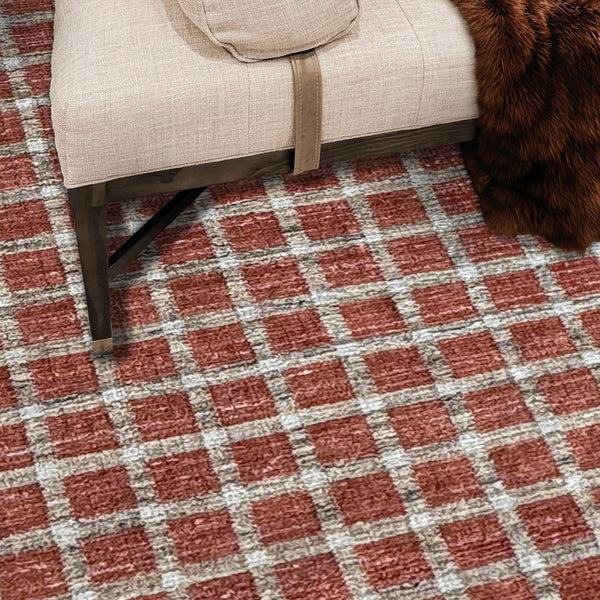 Plow & Hearth Tattersall Wool Area Rug