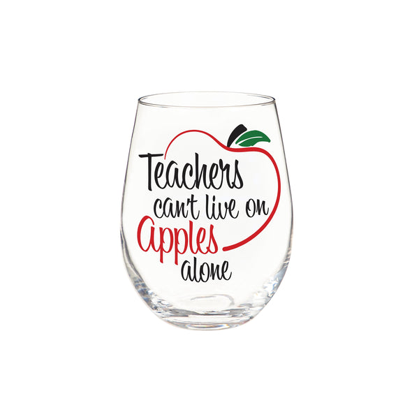 Plow & Hearth Teachers Stemless Glass 17oz Gift Box