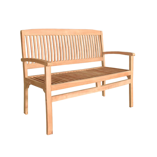 Plow & Hearth Teak Bench With Arm Rests
