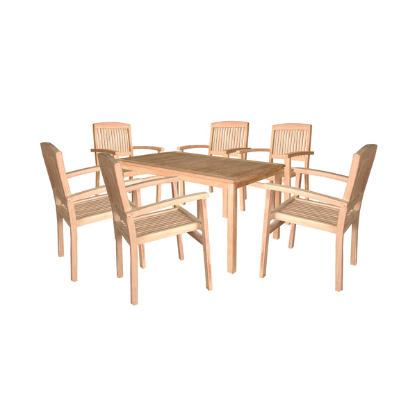 Plow & Hearth Teak Dining Set 7-Piece Set