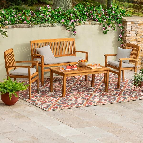 plow & hearth Teak Seating Set 4-Piece