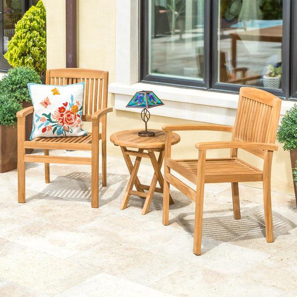 Plow & Hearth Teak Wood Chairs Set Of 2