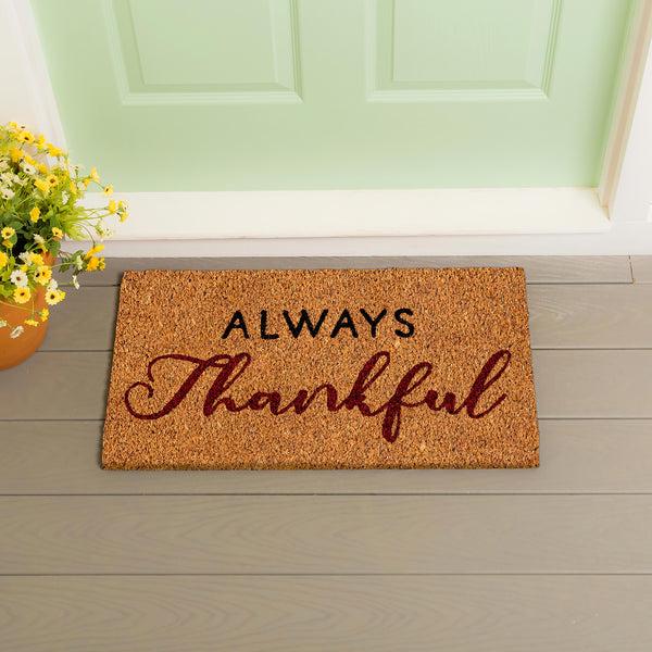 plow & hearth Thankful Coir Mat