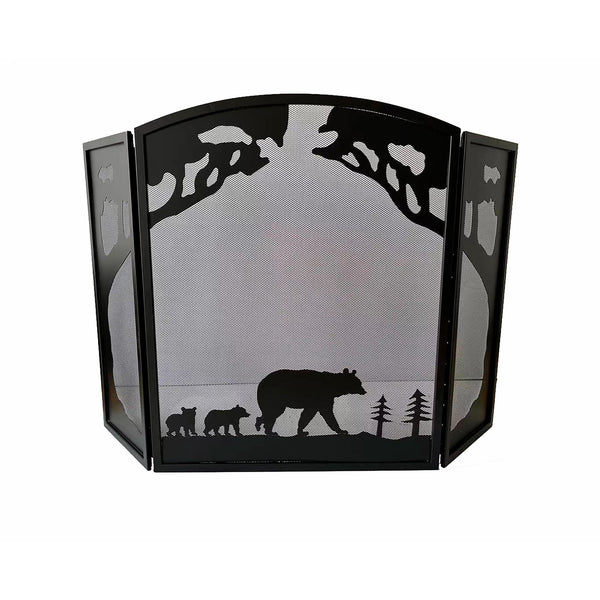 plow & hearth Tri-Fold Bear Firescreen
