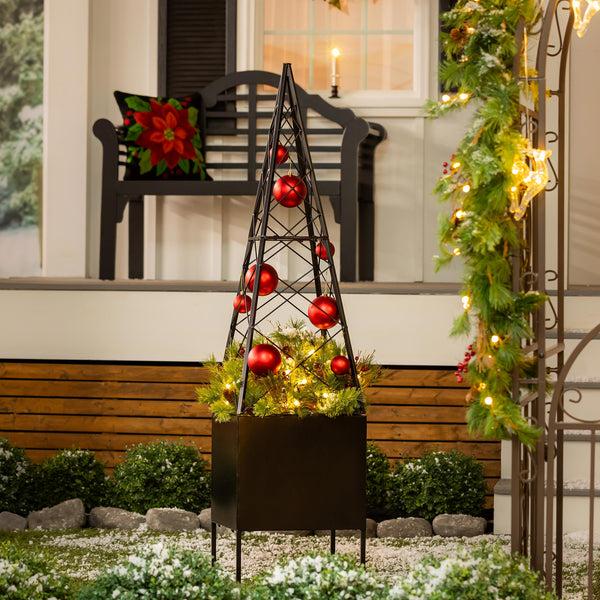 Plow & Hearth Triangular Obelisk Planter