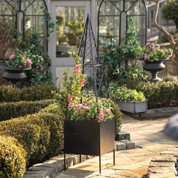 plow & hearth Triangular Obelisk Planter
