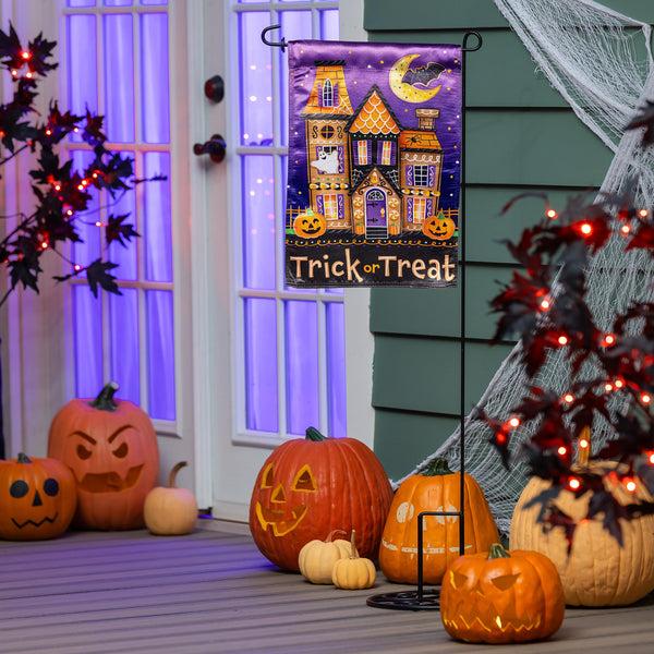 Plow & Hearth Trick Or Sweets Lustre Garden Flag