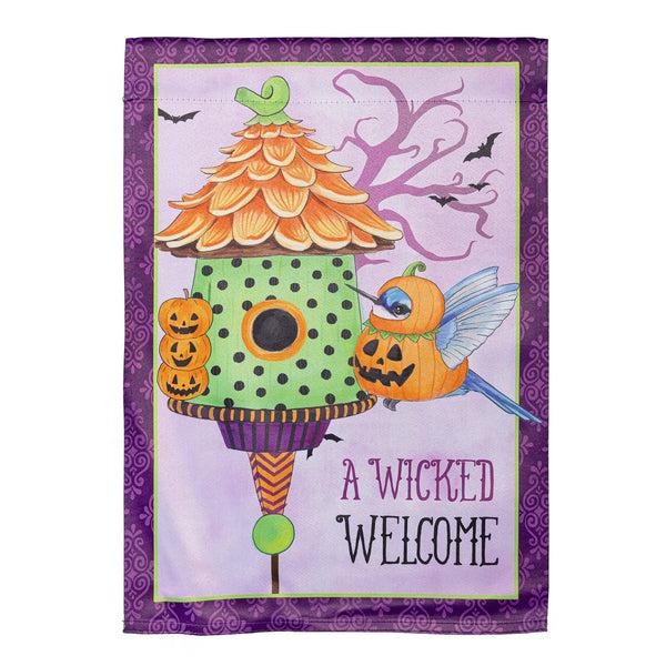 Plow & Hearth Trick Or Tweet Suede Garden Flag