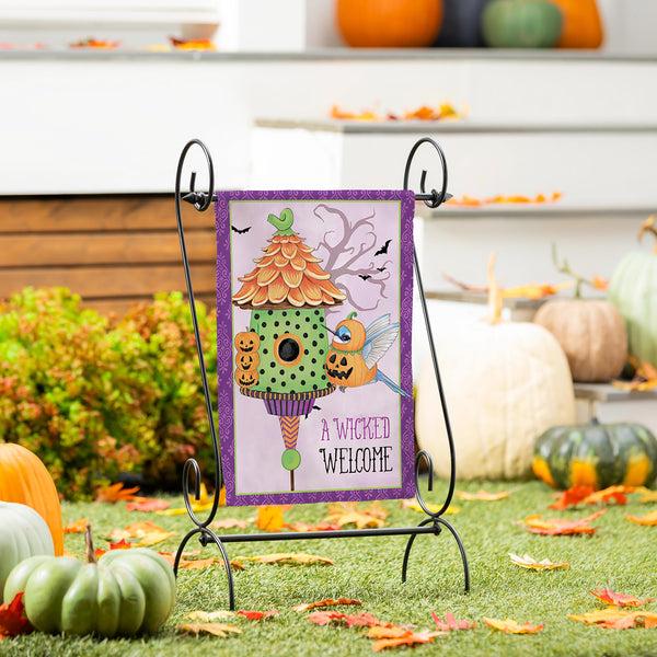 plow & hearth Trick or Tweet Suede Garden Flag
