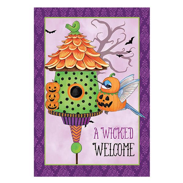 Plow & Hearth Trick Or Tweet Suede House Flag