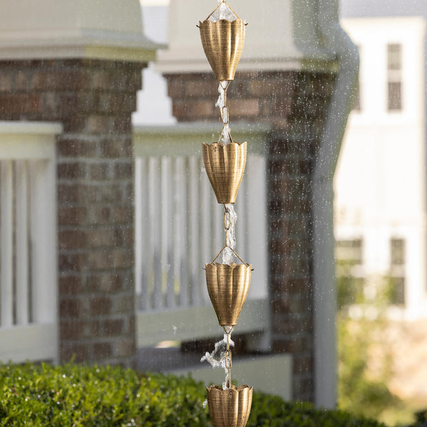 plow & hearth Tulip Hanging Garden Rain Chain