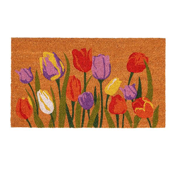 Plow & Hearth Tulip Palooza Coir Mat