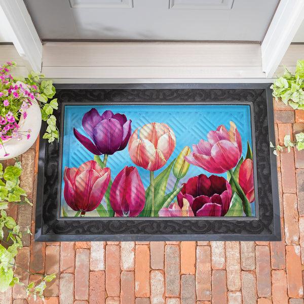 plow & hearth Tulip Palooza Embossed Mat