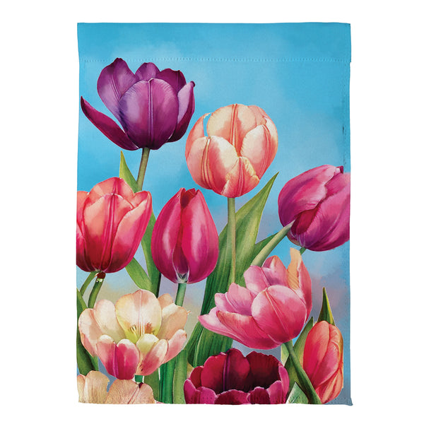 Plow & Hearth Tulip Palooza Suede Garden Flag
