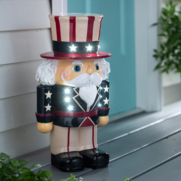 plow & hearth Uncle Sam LED Shorty Statuary