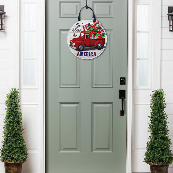 plow & hearth Vintage Truck America Door Décor