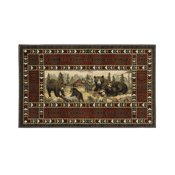 plow & hearth Vista Bears at Cabin Rug 30" x 50"