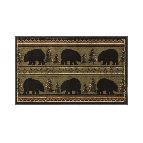 plow & hearth Vista Bears in Evergreen Rug