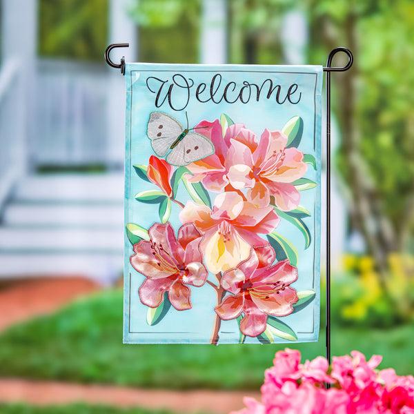 plow & hearth Vivid Azaleas Applique Garden Flag