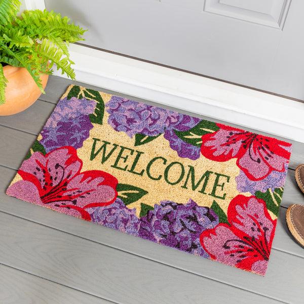 plow & hearth Vivid Azaleas Coir Mat