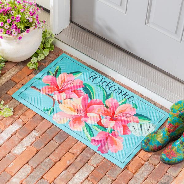 plow & hearth Vivid Azaleas Embossed Mat