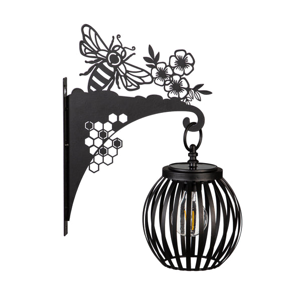Plow & Hearth Wall Sconce Solar Lantern Bee