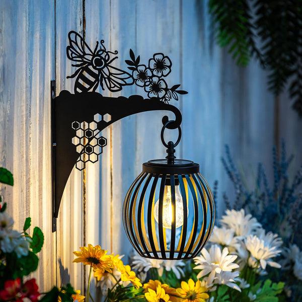 plow & hearth Wall Sconce Solar Lantern Bee
