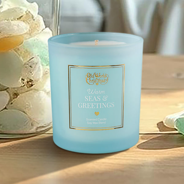 plow & hearth Warm Seas & Greetings Candle