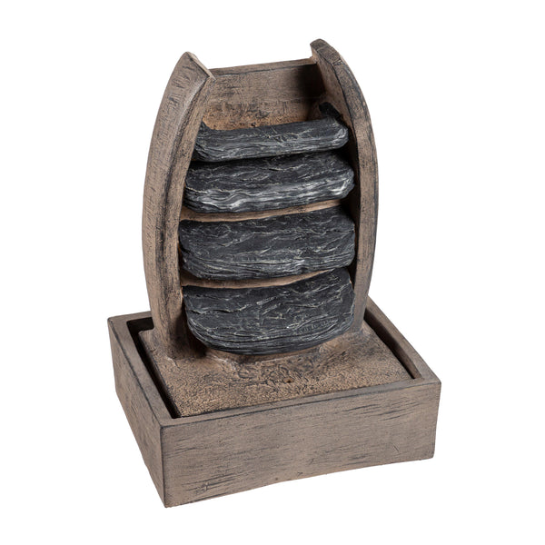 Plow & Hearth Waterfall Fountain With Planter Shelf